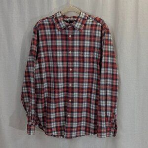 Gap Size Large Plaid Button Down RedBlue/White